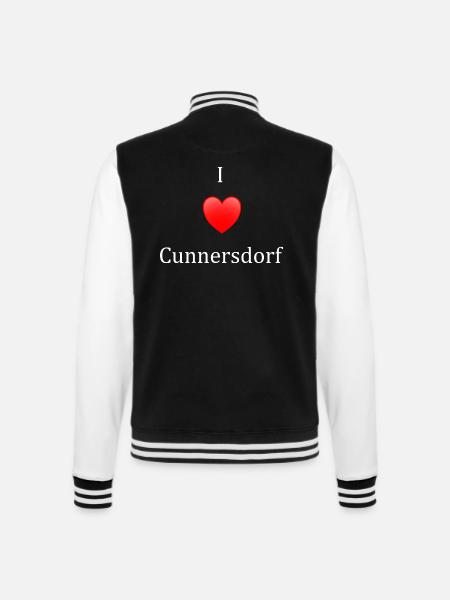 Ich liebe Cunnersdorf - College-Sweatjacke - Schwarz/Weiß