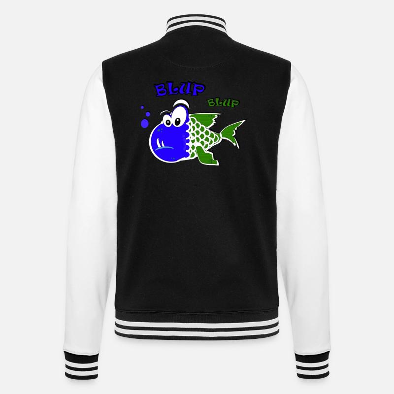Blup Blup PG Fisch - College-Sweatjacke - Schwarz/Weiß