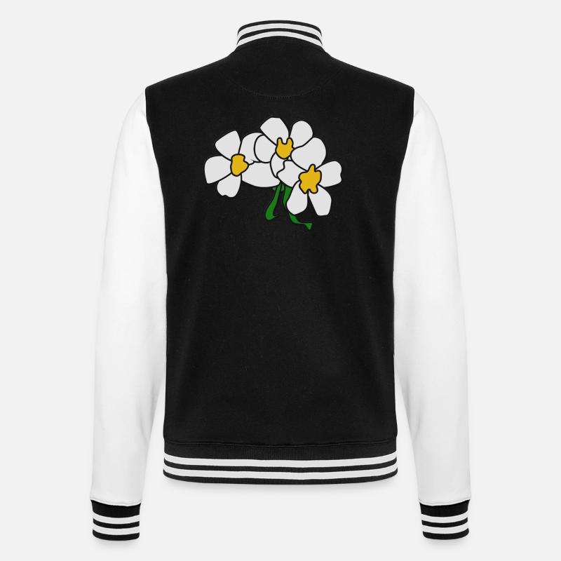 Gänseblümchen abstrakte Skizze - College-Sweatjacke - Schwarz/Weiß