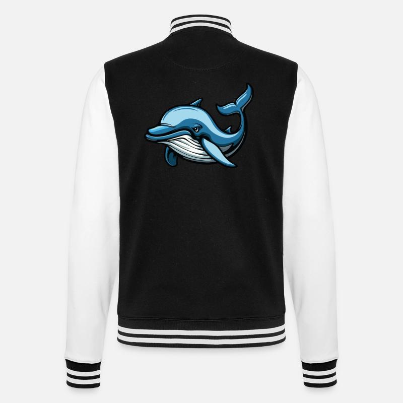 delfin comic - College-Sweatjacke - Schwarz/Weiß