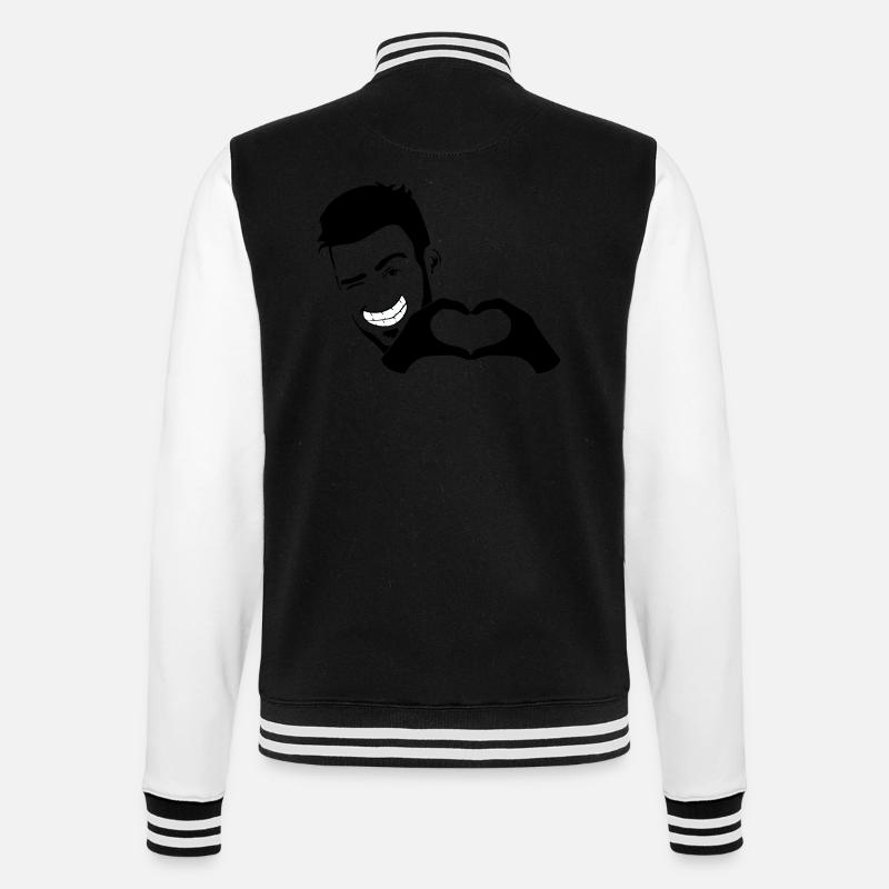 Stefan Herz - College-Sweatjacke - Schwarz/Weiß