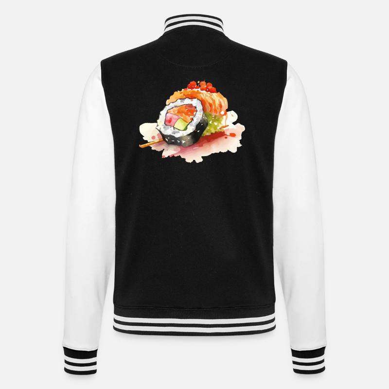 Sushi - College Sweat Jacket - black/white