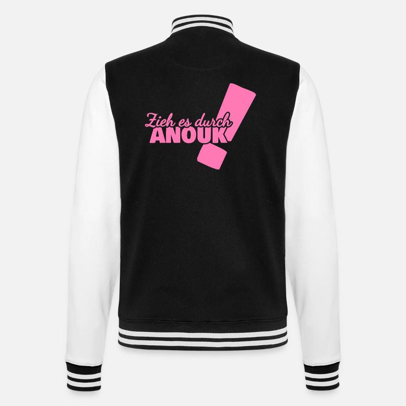 Anouk as a given name - College Sweat Jacket - black/white