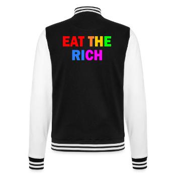Eat the rich - College Sweat Jacket - black/white - Back - Marisol (170cm)