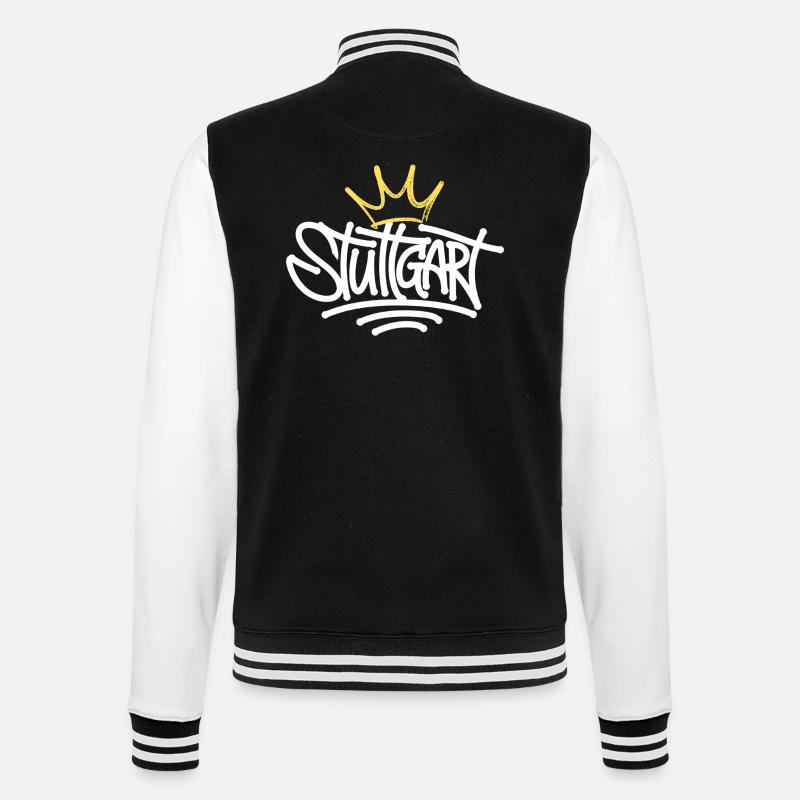 Stuttgart Graffiti - College-Sweatjacke - Schwarz/Weiß