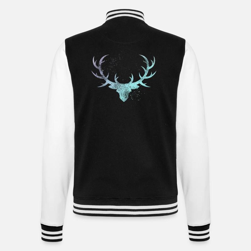 Geweih - College-Sweatjacke - Schwarz/Weiß