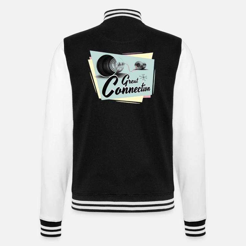 Fifties Great connection phone - College Sweat Jacket - black/white