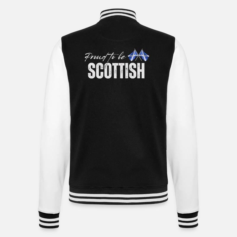 Fier Ecossais, j’adore l’Ecosse - Veste Teddy - noir/blanc