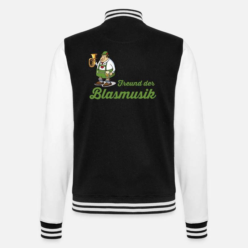 Freund der Blasmusik - College-Sweatjacke - Schwarz/Weiß