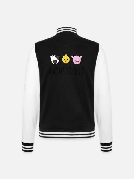 Vegan - Zutaten Wir sind nicht - College-Sweatjacke - Schwarz/Weiß