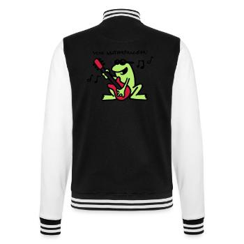 frog_n_roll_072011_a_3c - College-Sweatjacke - Schwarz/Weiß - Hinten - Marisol (170cm)