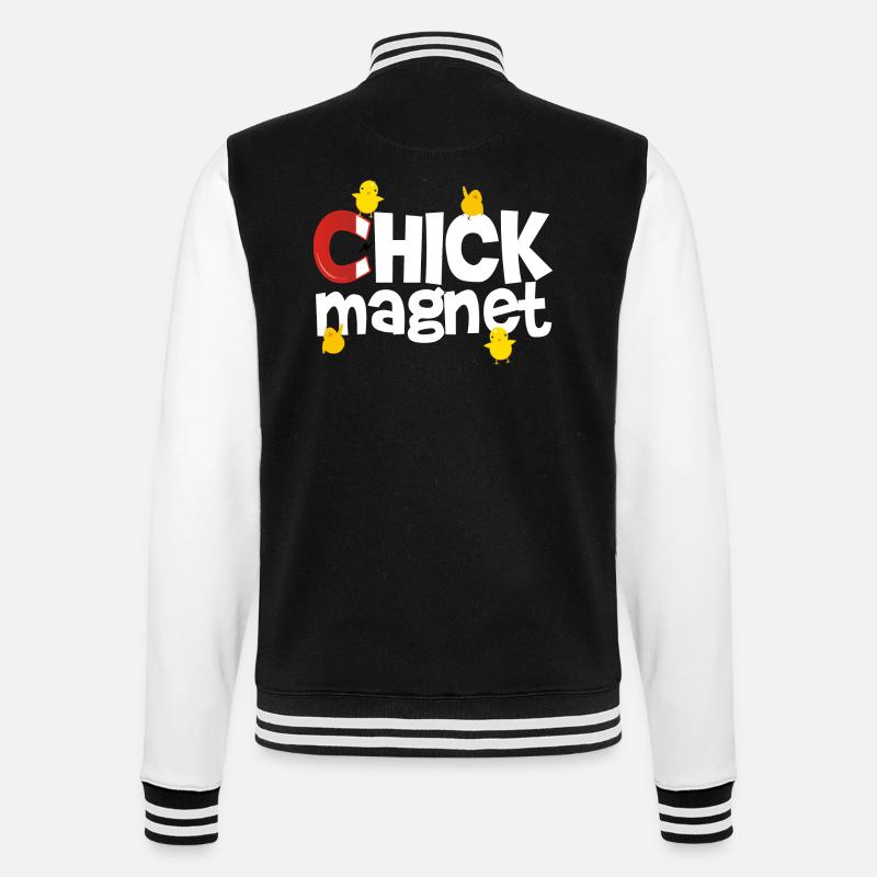 chick magnet - College-Sweatjacke - Schwarz/Weiß