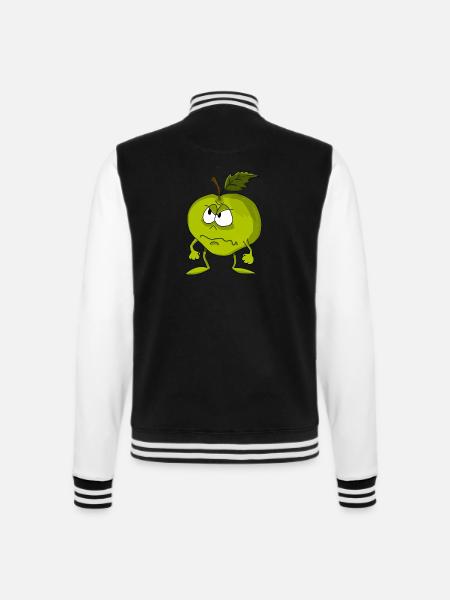 Wütender Apfel - College-Sweatjacke - Schwarz/Weiß