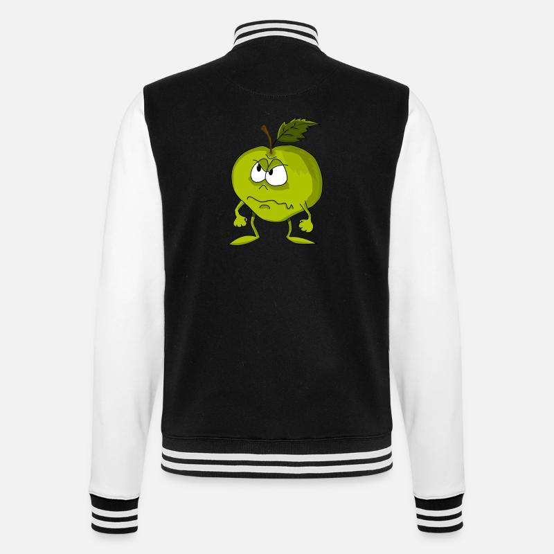 Wütender Apfel - College-Sweatjacke - Schwarz/Weiß