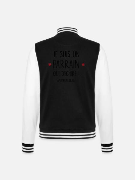 je suis un parrain qui dechire ! - Veste Teddy - noir/blanc