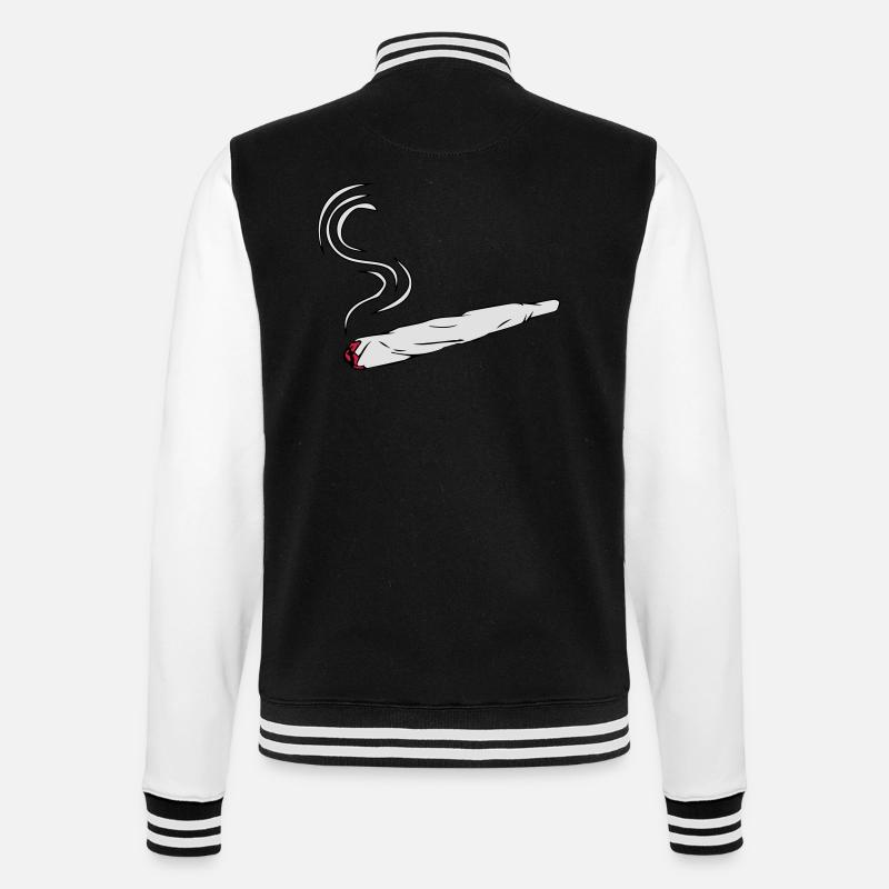 kiffen joint design - College-Sweatjacke - Schwarz/Weiß