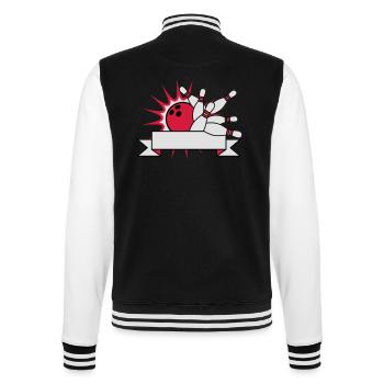 banner text field write name blank area bowling pi - College Sweat Jacket - black/white - Back - Marisol (170cm)