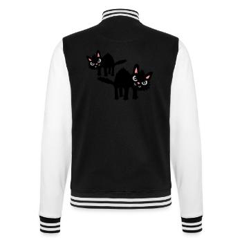 Team lustige Katzen - College-Sweatjacke - Schwarz/Weiß - Hinten - Marisol (170cm)