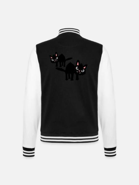 Team funny cats - College Sweat Jacket - black/white