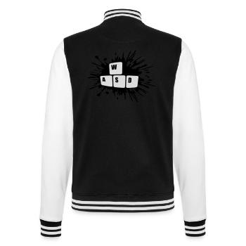 Tastatur Tasten Gamer WASD - College-Sweatjacke - Schwarz/Weiß - Hinten - Marisol (170cm)