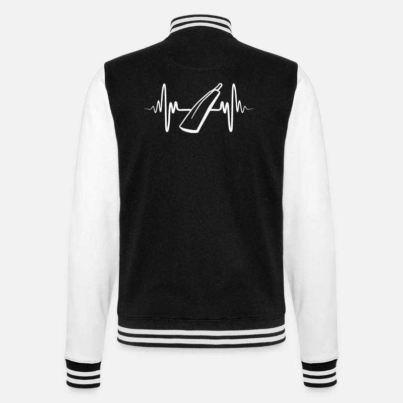 Cricketschläger Herzschlag - College-Sweatjacke - Schwarz/Weiß