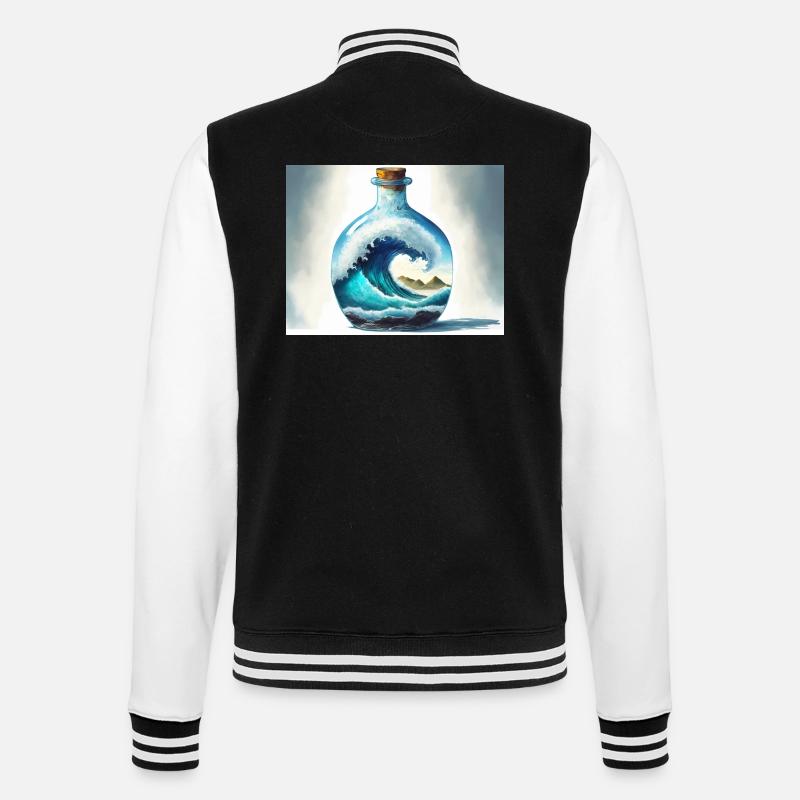 Vague monstre dans une bouteille - Veste Teddy - noir/blanc