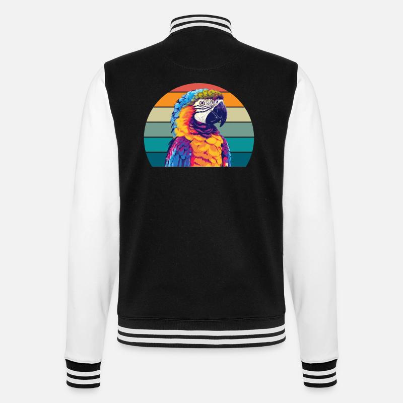 Perroquet Rétro - Veste Teddy - noir/blanc