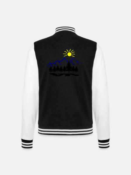 Nature Mountains - College Sweat Jacket - black/white
