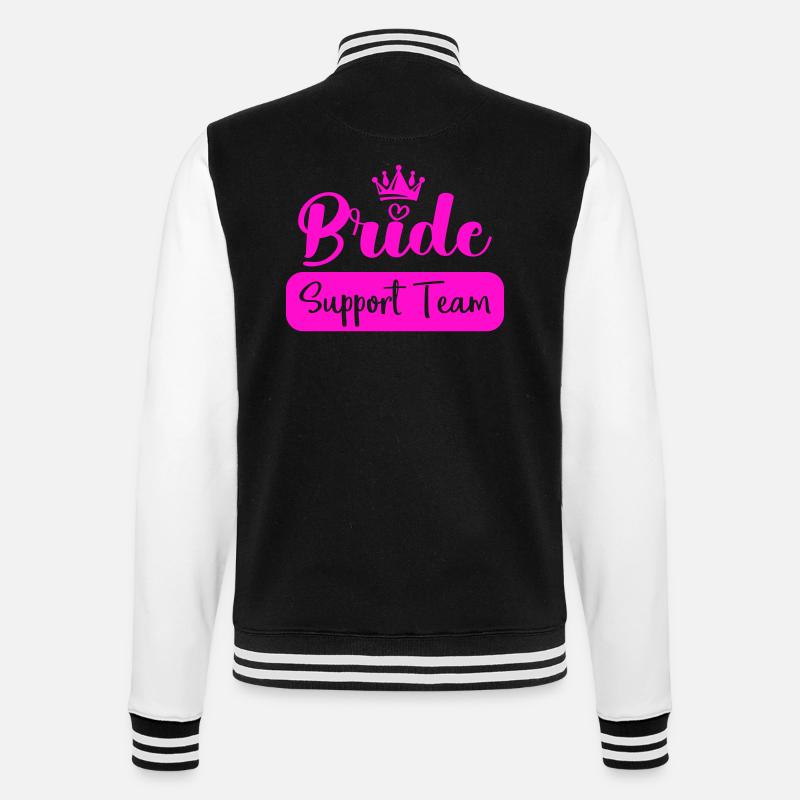 bride support team - College-Sweatjacke - Schwarz/Weiß