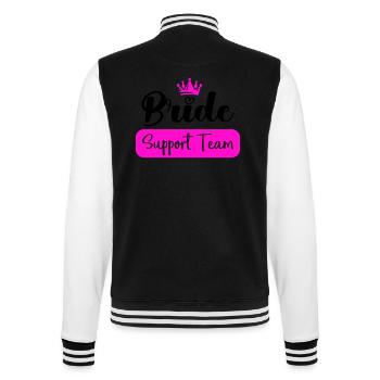 bride support team - College-Sweatjacke - Schwarz/Weiß - Hinten - Marisol (170cm)