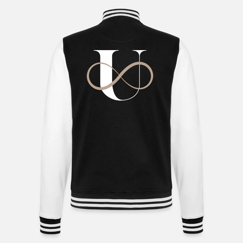 Unendlicher Buchstabe u - College-Sweatjacke - Schwarz/Weiß