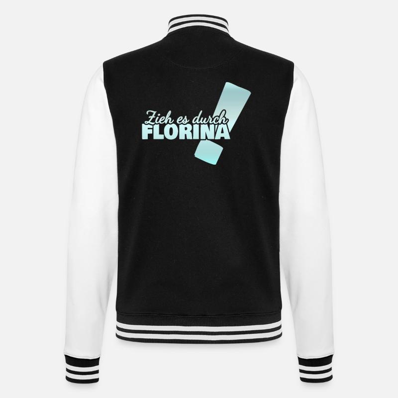 Florina - College Sweat Jacket - black/white
