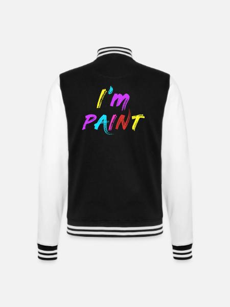 I'M PAINT - I Love to Finger Paint - Fingerfarben - College-Sweatjacke - Schwarz/Weiß