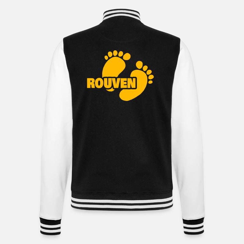 Rouven als Geburt - College-Sweatjacke - Schwarz/Weiß