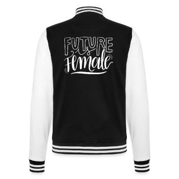 Feminism Saying Gift Vintage Emancipation - College Sweat Jacket - black/white - Back - Marisol (170cm)
