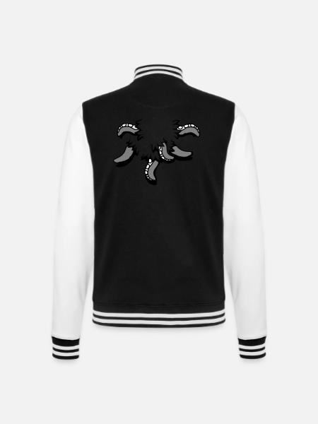 Tentakel, Octopus, Monster, Verscheurd Shirt, Alien - College sweatjacket - zwart/wit