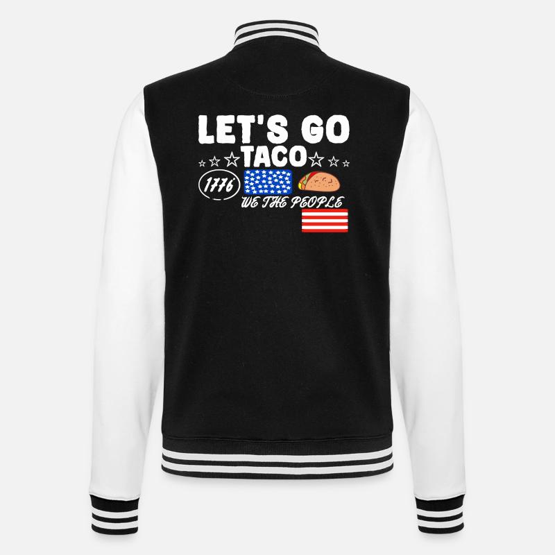 Let's go taco - College Sweat Jacket - black/white