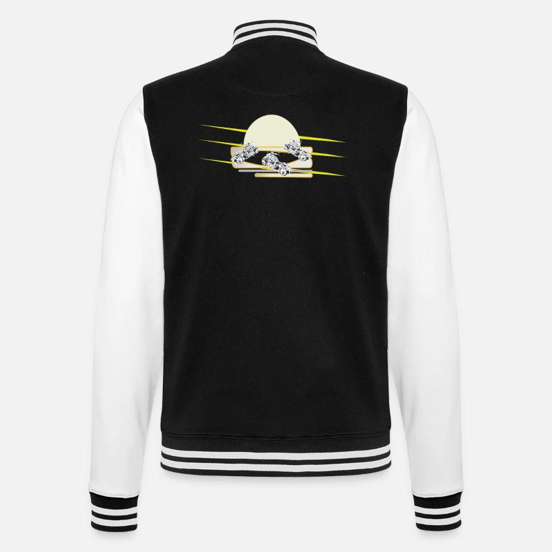 Biker Motorrad Chopper - College-Sweatjacke - Schwarz/Weiß