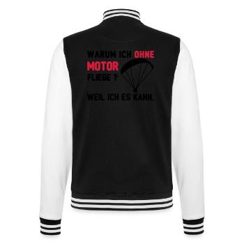 ohne motor paragliding - College-Sweatjacke - Schwarz/Weiß - Hinten - Marisol (170cm)