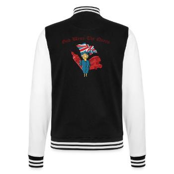 god bless the queen, god bless the queen, gb - College Sweat Jacket - black/white - Back - Marisol (170cm)