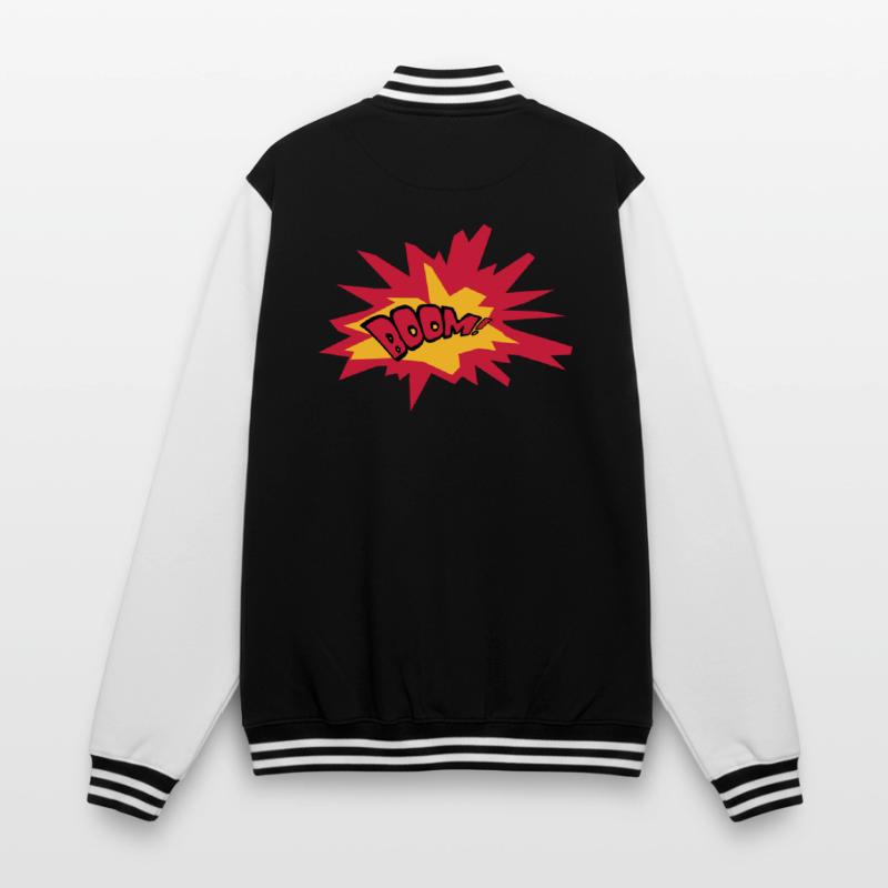 boom text fire flame hot tnt dynamite explode College Sweat Jacket