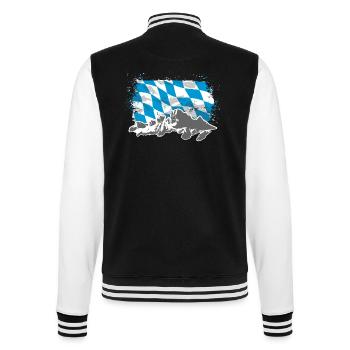 Bayern - Flagge & Berge - College-Sweatjacke - Schwarz/Weiß - Hinten - Marisol (170cm)