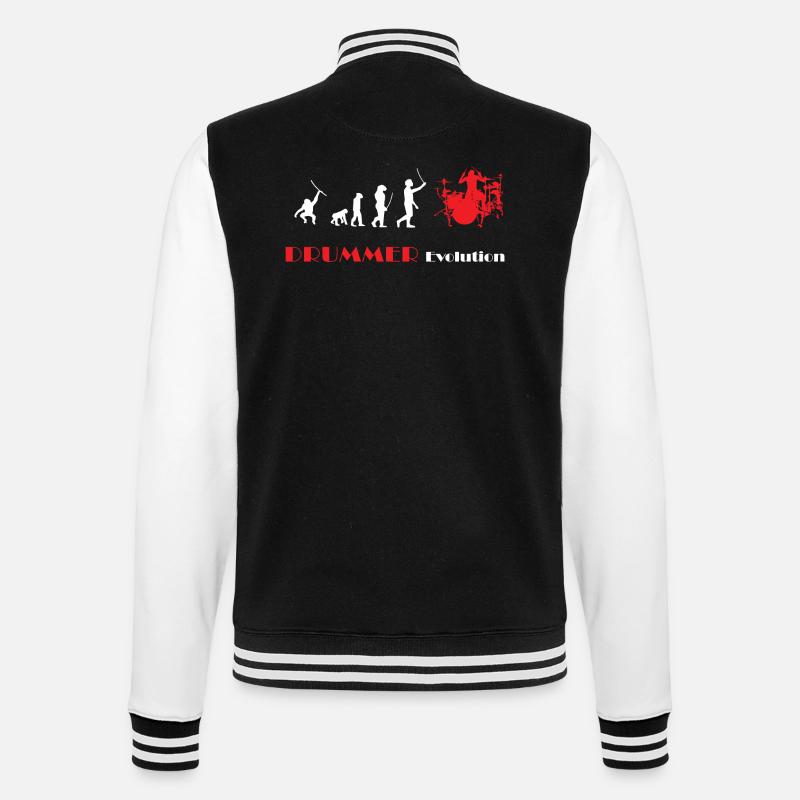 DRUMMER Evolution rot - College Sweat Jacket - black/white