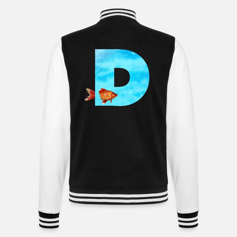poisson rouge d - Veste Teddy - noir/blanc