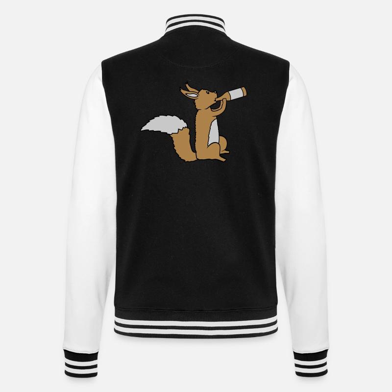 Écureuil buveur de bière - Veste Teddy - noir/blanc