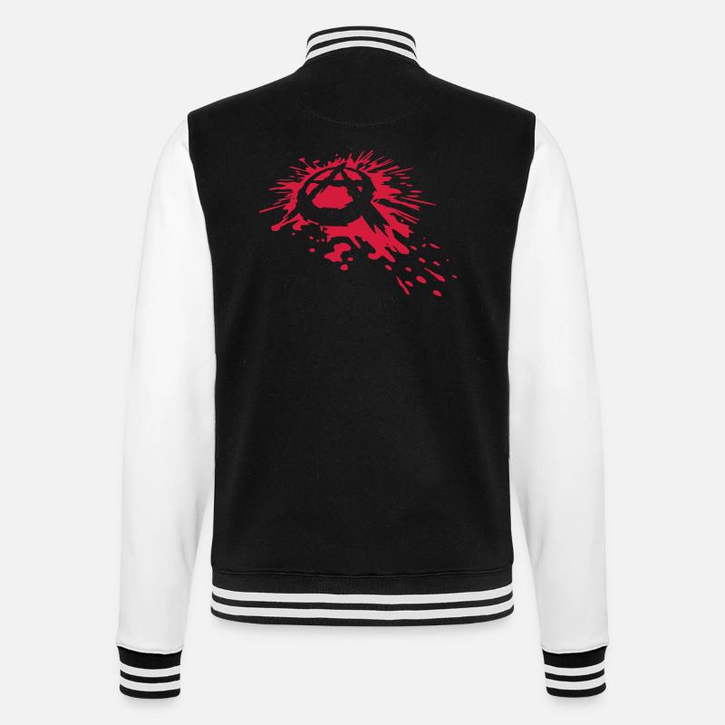 Splash blood anarchy symbol - College Sweat Jacket - black/white