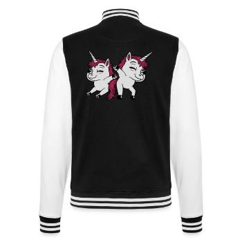 2 Dabbing dancing unicorns - College Sweat Jacket - black/white - Back - Marisol (170cm)