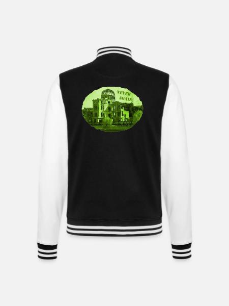 Hiroshima - Never again! - College-Sweatjacke - Schwarz/Weiß
