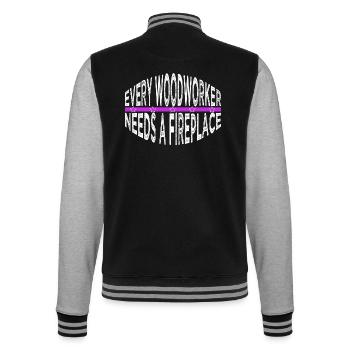 Union Carpenter Tshirts Blagues Abattage - Veste Teddy - noir/gris chiné - Dos - Marisol (170cm)