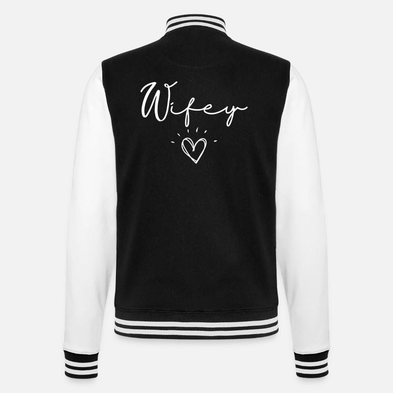 Ehefrau - College-Sweatjacke - Schwarz/Weiß